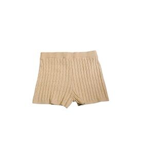 H&M beige High Waist Shorts with Ribbed Texture size XL
